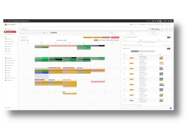 EasyRepair dynamic calendar